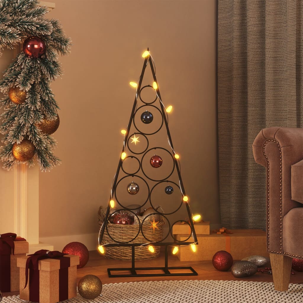 Metal Christmas Tree for Decorations Black 90 cm