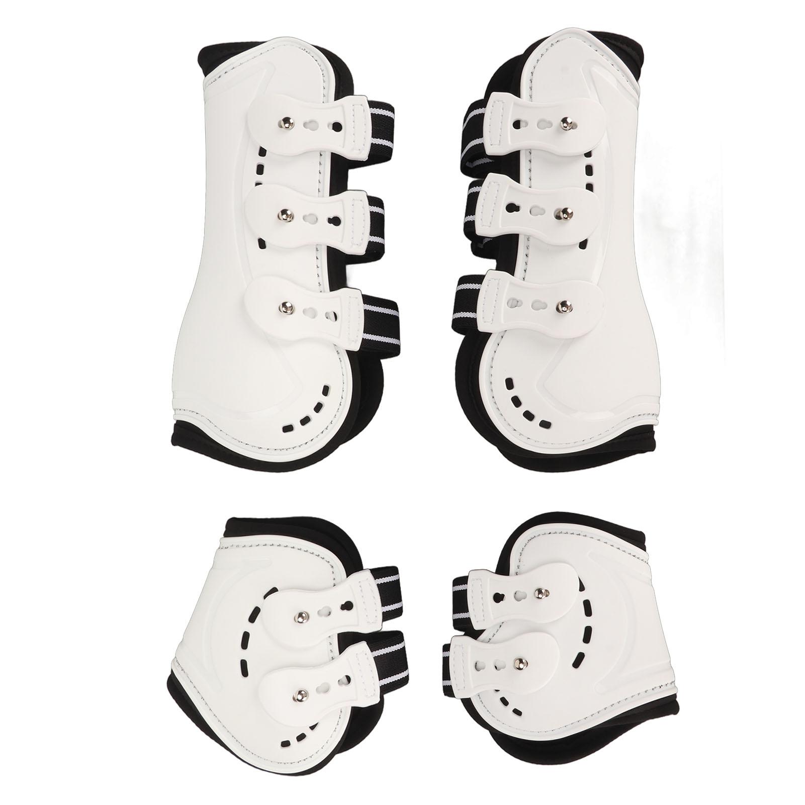 Horse Front Tendon Boots Brthable Open Front Protective Horse Tendon Boots for Jumping White