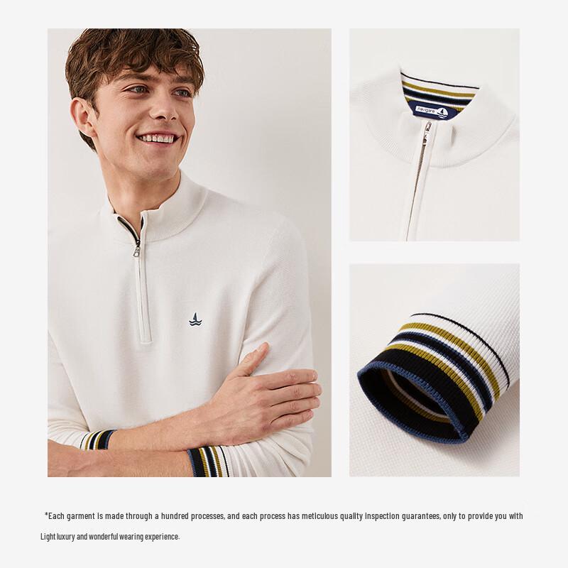 Navigare Men's Antibacterial Stand-Collar Knit Sweater