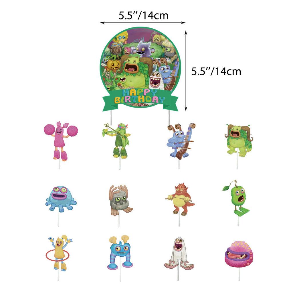 Themed Concert Monster Birthday Party Decorations Hanging Flag Banner Set Balloon