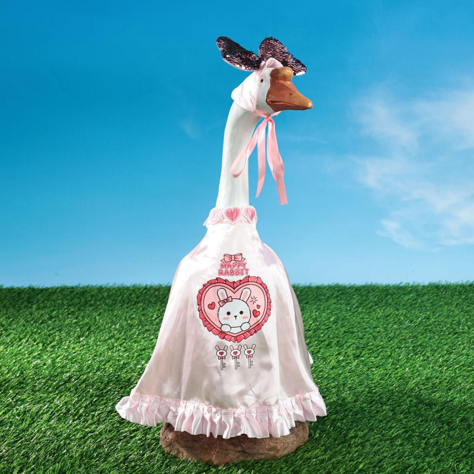 

In Demand Valentines Day Goose Costume Set Pink Ruffled Bunny Pattern Goose Outfit Courtyard Porch Decor Decorative Costume One Size розовый