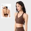 Lu Same Sports Intimates Women's Fixed Cup Sexy Sling Vest Outwear Nude Feel Plaid Workout Yoga Bra