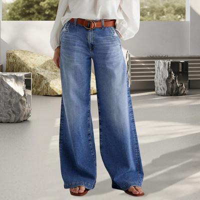 Women's Wide Leg Jeans High Waist Baggy Denim Washed Pants with Pockets Loose Boyfriends