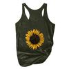 Frauen Plus Größe Sommer Sonnenblumen Druck Rundhals Ärmelloses T-shirt Top Tank