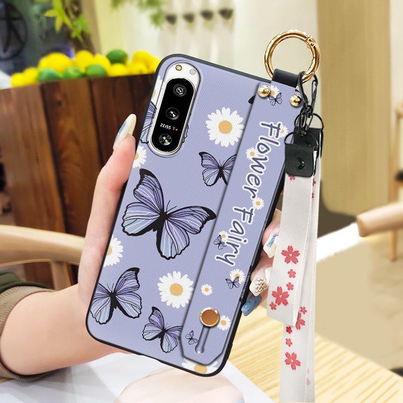 Protective Phone Holder Phone Case For Sony Xperia5 IV Kickstand Dirt-resistant Lanyard Back Cover Waterproof Soft Case