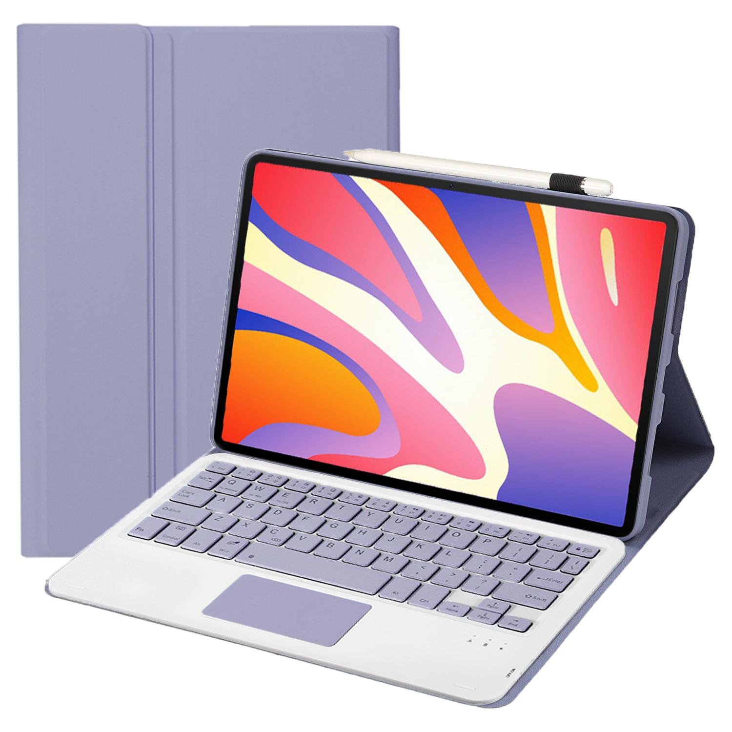 

AH17-A For Huawei MatePad 11.5 Leather Tablet Case+Detachable Bluetooth-compatible Keyboard with Touchpad Purple
