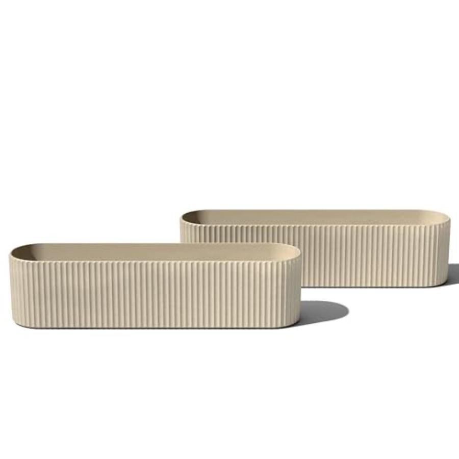 

Demi Series Window Box Planter - Long Planter Box for Windowsill/Balcony Durable Plastic-Stone Composite Material Modern Decor United States
