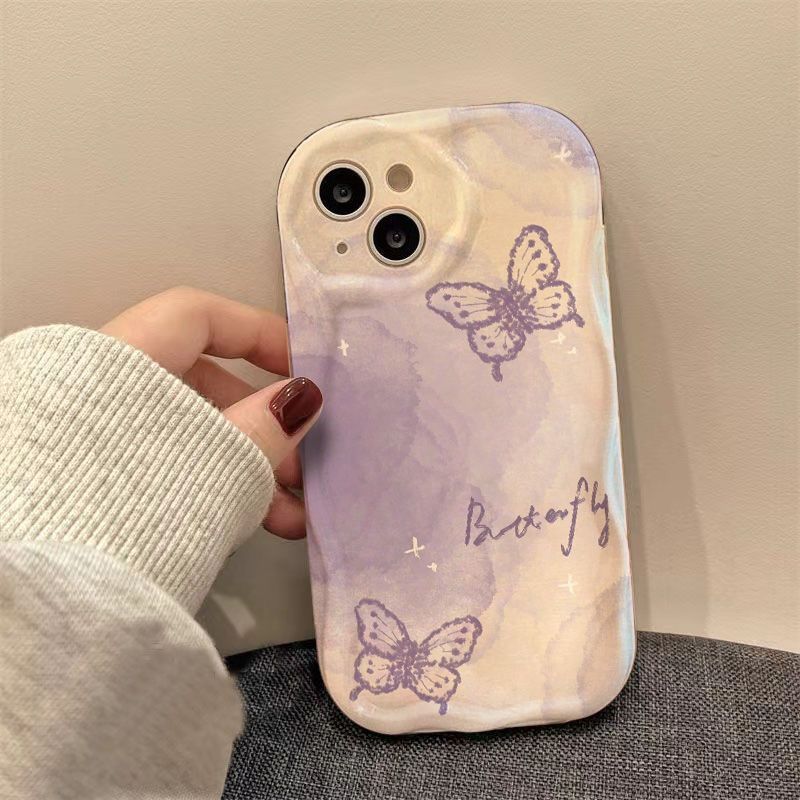 Light Purple Beautiful Butterfly Suitable for Apple 17 Promax Phone Case 16/15 Pro Soft Case