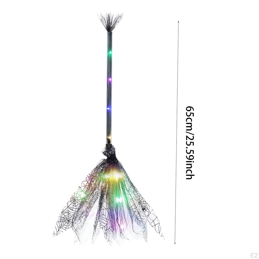 Escoba LED de Halloween, Adorno de Escoba, Accesorio Decorativo para Disfraz, Atrezzo de Cosplay para