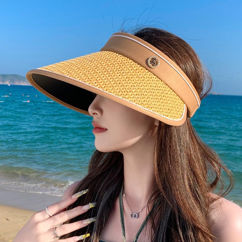 New summer visor children's fashionable versatile sunscreen hat outdoor cycling big eaves show face small empty top hat