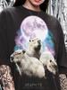 Retro Space Capybara Galaxy Graphic Style Comfort Colors® Tshirt, Animal Meme Moon Faded Tees, Y2K Streetwear Capybara Gift,