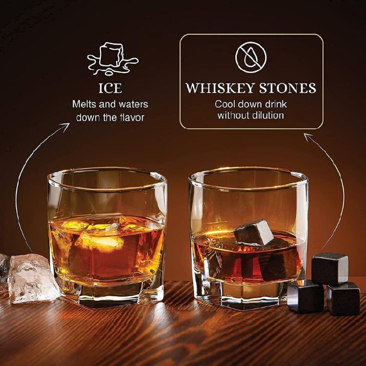 9pcs Whiskey Stones Chilling Ice Cubes for Bar Wine Cooler Party Wedding Gift