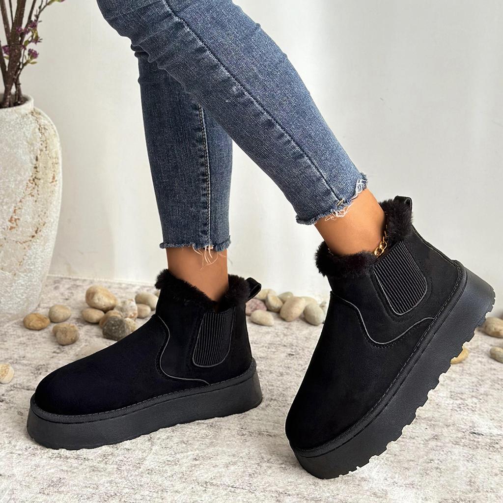 New Winter Women Snow Boots Plush Warm Non Slip Waterproof Ladies Flats Sneakers Casual Slip on Female Ankle Boots Zapatos Mujer