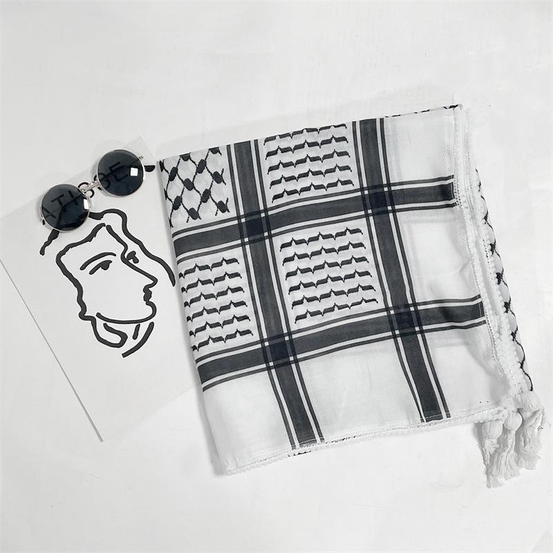 Arab Head Scarf Keffiyeh Middle Desert Shemagh Wrap Muslim Headwear Arabian Costume Scarf For Man