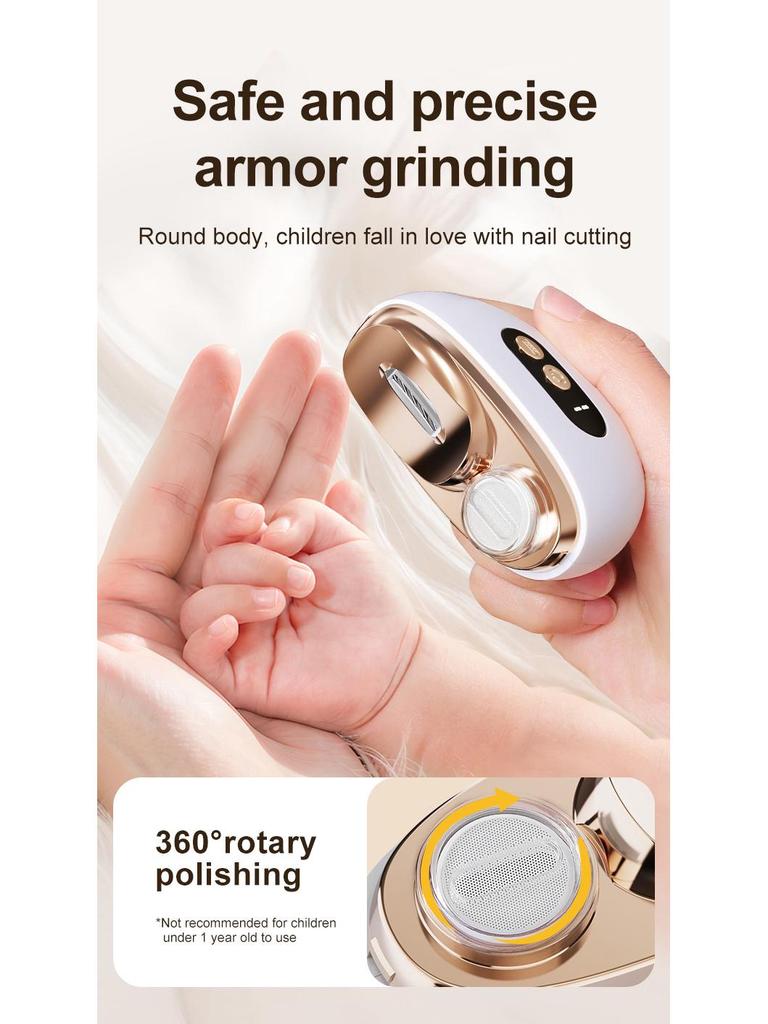 All-in-One Automatic Electric Nail Clippers for Babies & Children with Anti-Splash Polishing and Grinding Features