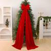Arge Red Velvets Xmas Bows Holiday Decor Xmas Tree Toppers Ribbons Solid-Color Elegant Festive Charm For Christmas Atmosphere