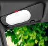 ABS Built-in Fiber Velvet Protection Eyeglasses Holder ABS Sunglasses Box Sun Visor Buckle Storage Box Bill Card Car Interior Glasses Case Universal
