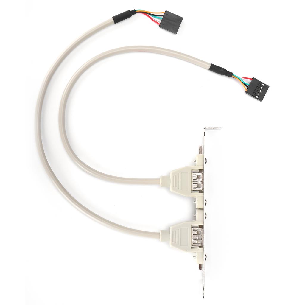 Front Panel Expansion 2 Ports USB 2.0 Plug and Play with Slot Plate Bracket Panel Cable Adapter