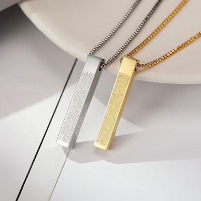 Long Column, Personalized Simple Design, High-End Sense Versatile Titanium Steel Necklace