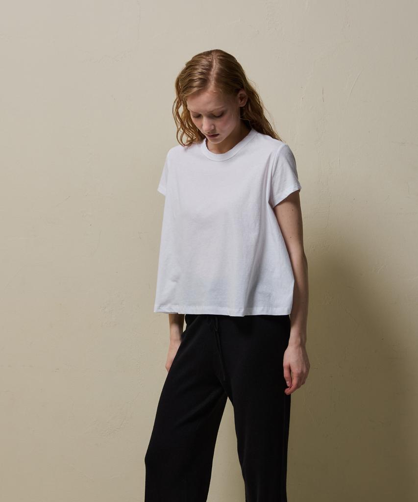 SHINE ON YOU Cotton A-Line Half Tee_ White