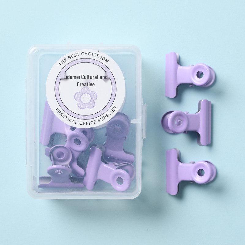 Pastel Round Head Metal Binder Clips - Colorful Boxed Dovetail & Ticket Clips