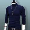 Sweater Men's Half-high Collar Autumn and Winter Models Trend Solid Color Autumn Knit Sweater Middle Collar Bottoming Shirt
