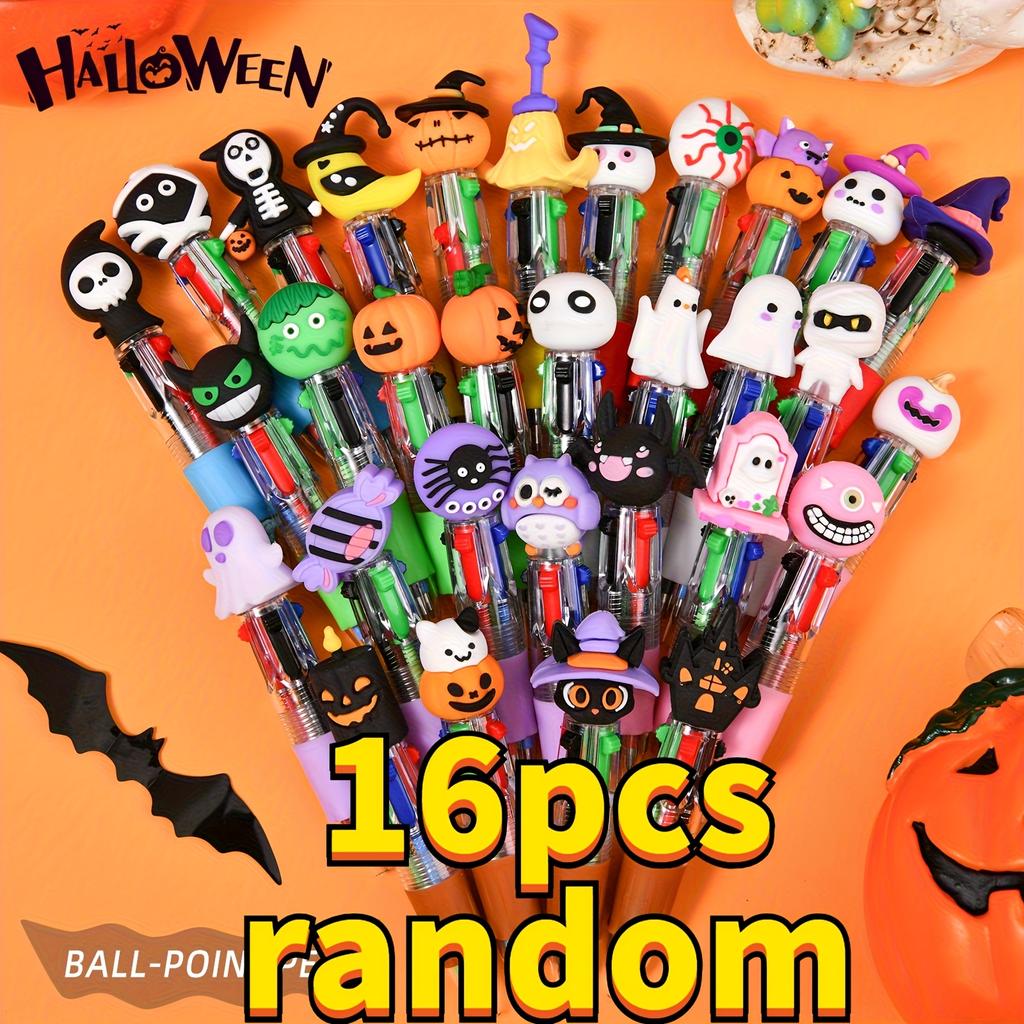 6/16/26pcs Retractable Ballpoint Pens, Suitable for School and Office Supplies. Halloween Pens, Party Gifts, Halloween Gifts