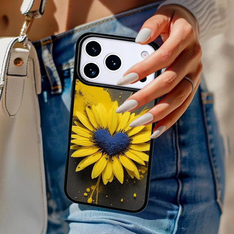 Beautiful Yellow Sunflower Soft Phone Case For iPhone 17 Air 14 15 13 12 Max Cover For Apple 14 15 16 16e 11 Pro Max Plus Coque