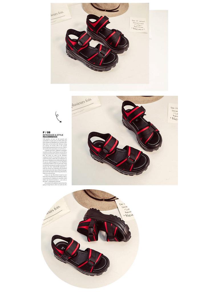 2020 Summer Women's Velcro Platform Wedge Sandals with Thick Soles