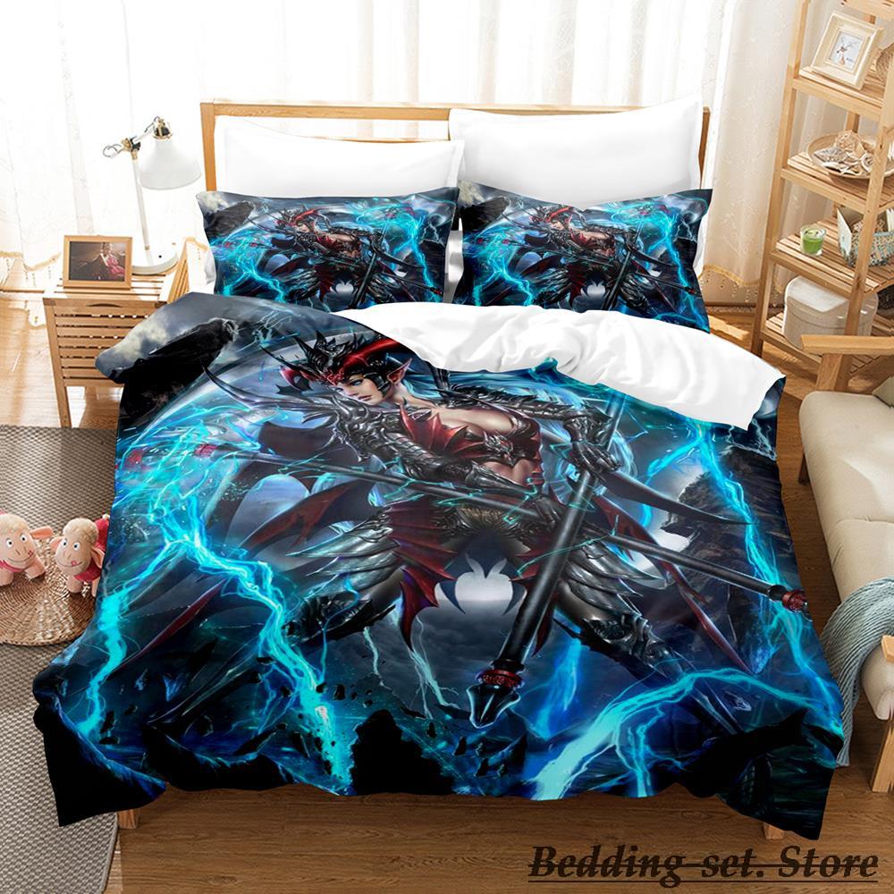 Black Summoner Bedding Set Single Twin Full Queen King Size Bed Set Adult Kid Bedroom Duvetcover Sets Anime Parure De Lit Bed