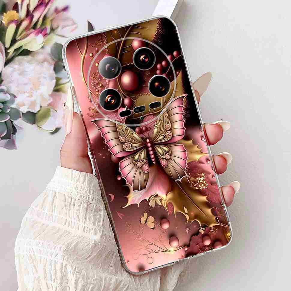 Case For Xiaomi 14 Ultra Butterfly Silicone Soft Phone Cover For Xiaomi Mi 14 Mi14 Ultra Shockproof Back Fundas Xiaomi 14Ultra