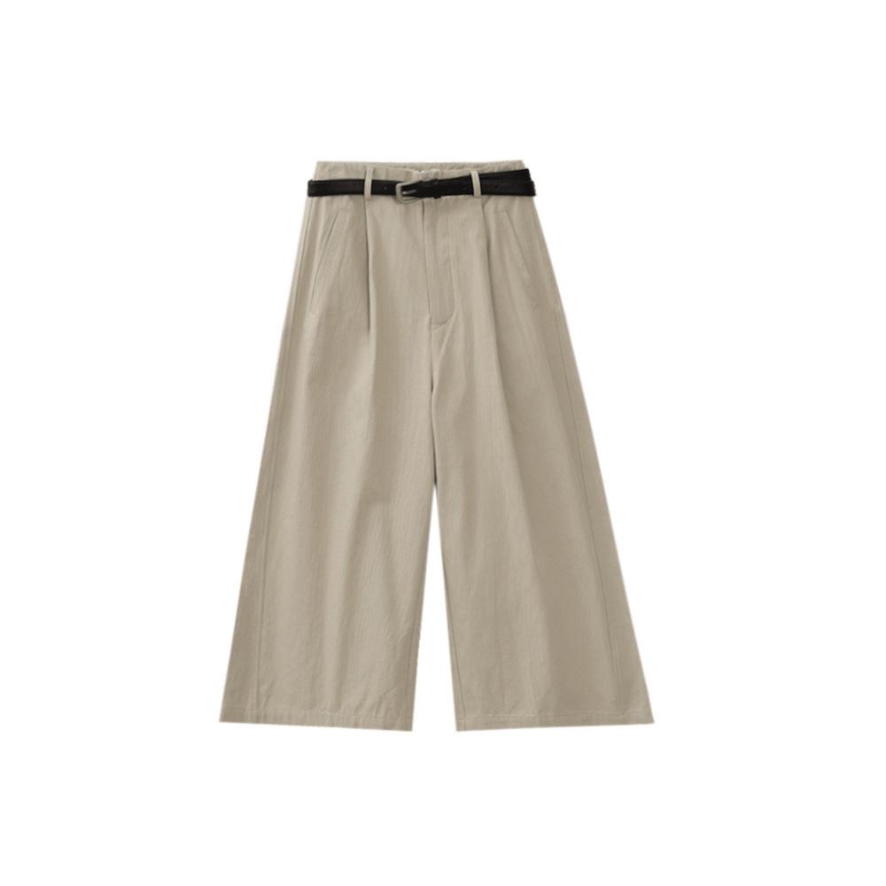 

Весна 2025 Женские укороченные хлопковые брюки с высокой талией в корейском стиле с поясом (Стиль 38155) Large абрикосовый