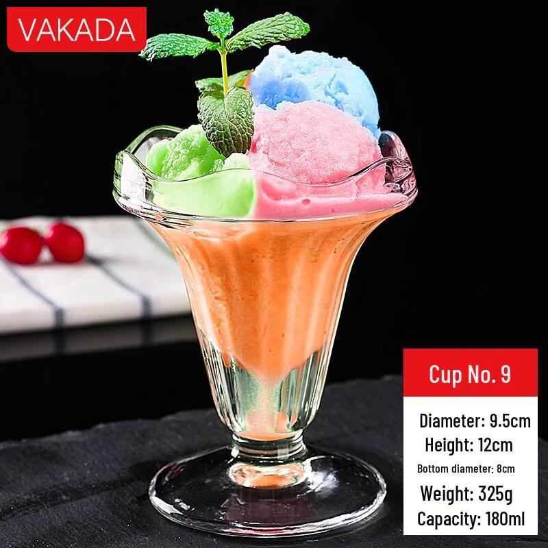VAKADA Glass Ice Cream & Dessert Bowl