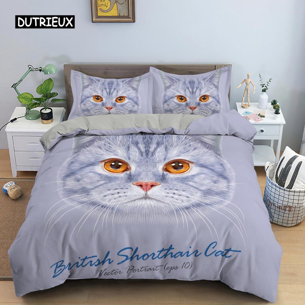 Canadian Sphynx Cat Duvet Cover King Queen Lovely Pet Kitty Bedding Set Kids Teens Adults Cute Animal Soft Polyester Quilt Cover