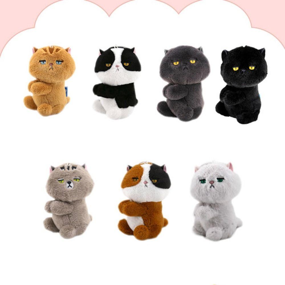 Cartoon Animal Cat Plush Pendant Soft Key Chain Cute Cartoon Clip Doll Toy  Birthday Gift