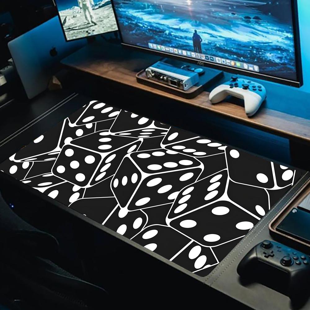 Black and White Mouse Pad Large Gaming Accessory XXL Game Rubber Deskmats HD Non-Slip Computer Keyboard Mat Laptop Long Mousepad