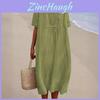 Cotton Linen Casual Dress With Vneck For Summer Womens Fashion