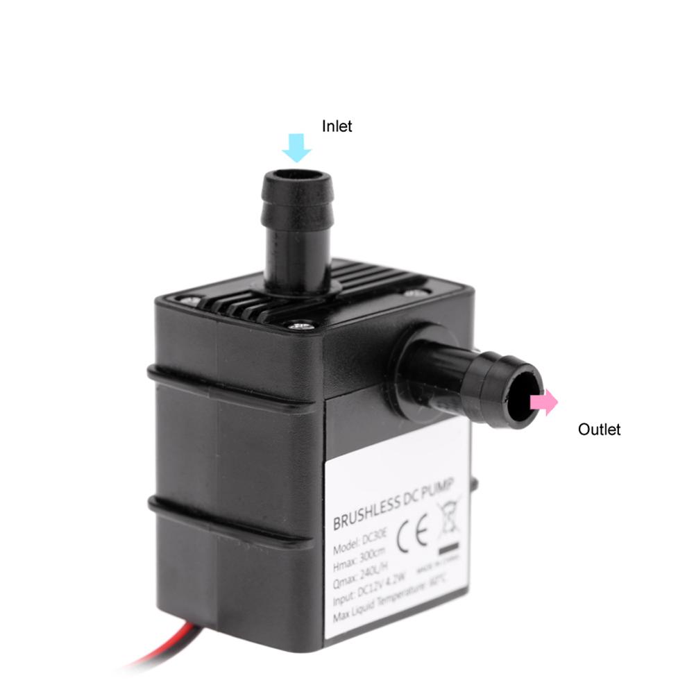 Decdeal  -quiet    12V 4.8W   Brushless Water Oil Pump Waterproof Submersible Fountain Aquarium Circulating 300LCelsiusH Lift 300cm