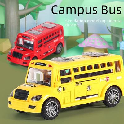 Cartoon Inertia Toy Car Model for Kids - Bus Design