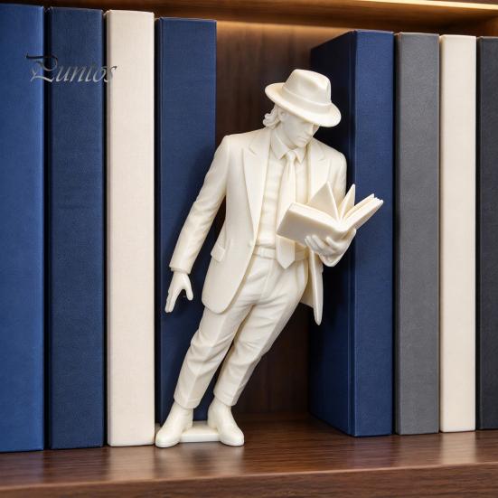 PLA Material Book Supports Creative Space Dancer Bookend, Decorative Walking Figure Unique Bookshelf Ornament for Home Ends Living Room Bedroom