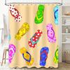 Colorful Flip Flop Print Shower Curtain Waterproof Fabric for Bathroom Decor Perfect Gift Idea (128 Characters)