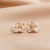 Κρυστάλλινα Σκουλαρίκια Καρφωτά Λουλούδι Κορεατικού Στυλ Για Γυναίκες Γλυκό Λουλούδι Απομίμηση Μαργαριταριού Ζιργκόν Στρας Σκουλαρίκι Κοσμήματα Πάρτι Δώρα