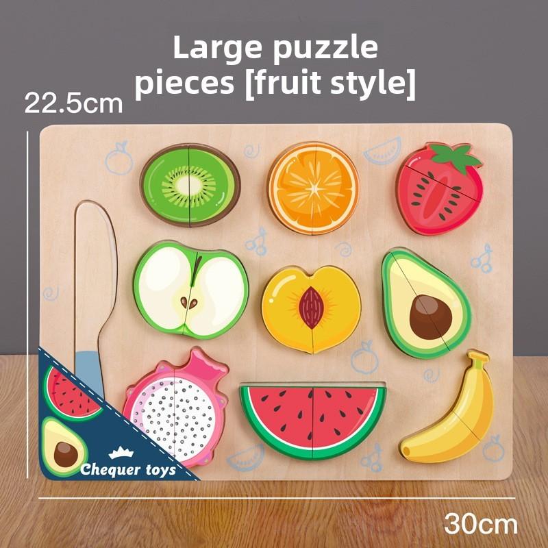 Wooden Cut Fruits And Vegetables Puzzle For Kids Kids Kitchen Play Toy