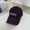 3D Letter Soft Top Duckbill Cap for Women and Men, Spring/Summer Korean Style Versatile Washed Distressed Street Fashion Sun Protection Baseball Cap