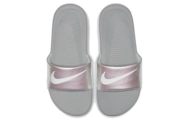 Nike Kawa EVA Slip Resistant And Breathable Kids' Slippers Silver Gray Kids' 819352-007