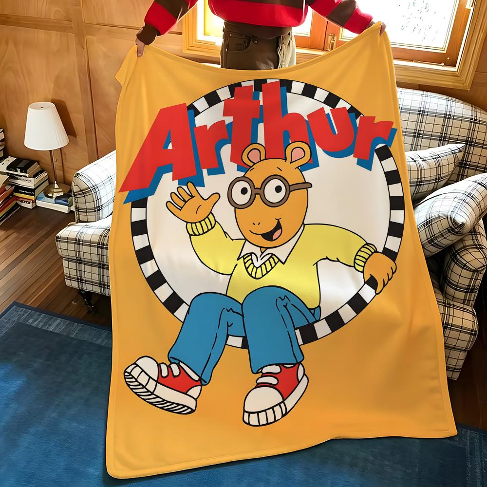 Cartoon A-Arthur Throw Flannel Cozy Print Blanket, Portable, Durable Machine Washable Cute Cool