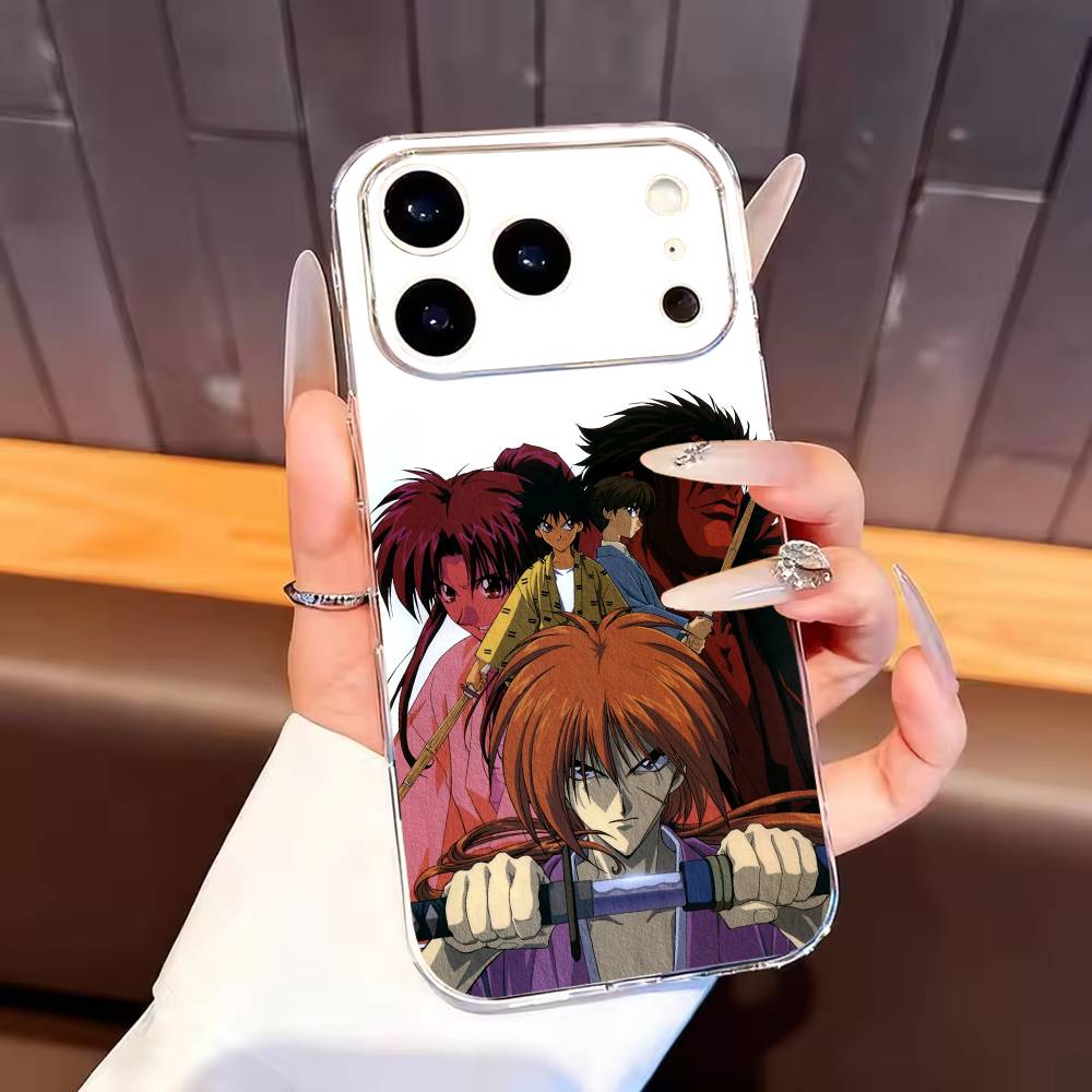Anime R-Rurouni Kenshin Phone Case For iPhone17,16,15,14,13,12,11 Plus,Pro Max Soft Transparent Cover
