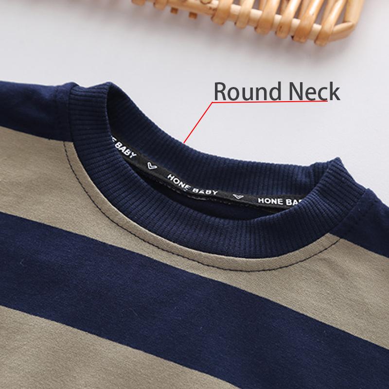 Boys' Summer New Casual Clothes Set, Striped Loose Children's Short Sleeves + Foreign Shorts Two-piece Set