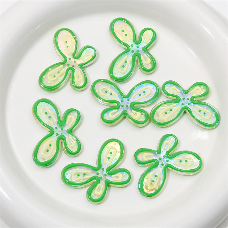 

Акриловые бусины ручной работы с масляными бабочками для изготовления ювелирных изделий DIY браслет, ожерелье, серьги, цепочка для телефона 46*33mm 1pcs зелёный