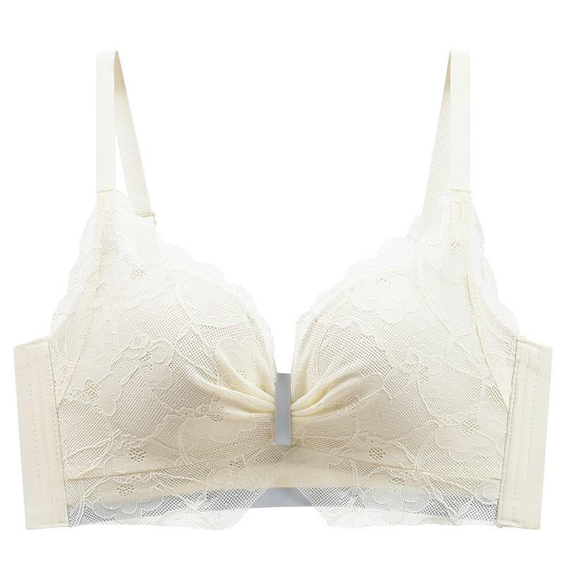 French Style Lingerie for Women Gathered Together Gathered with Breasts Anti Sagging Bra No Steel Hoop Support Comfortable Lace Bra